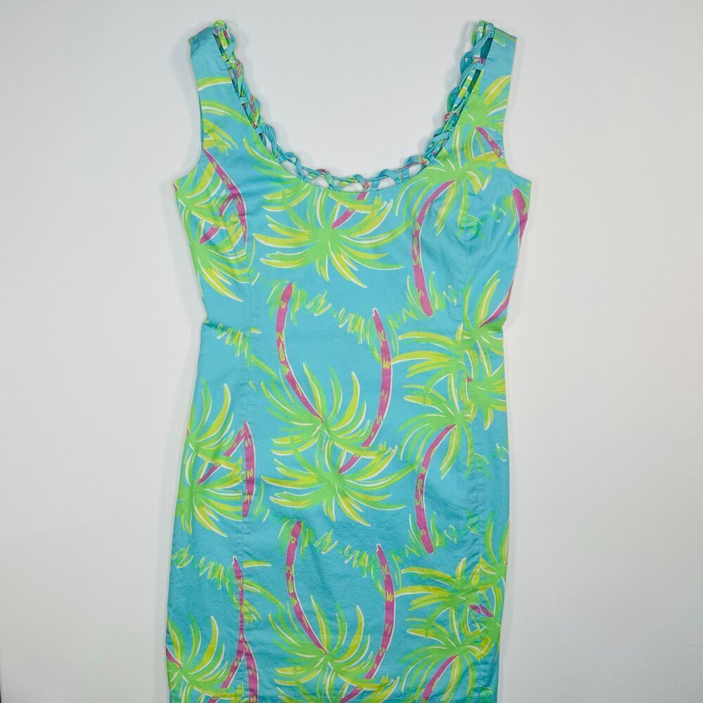 Lilly Pulitzer Cotton Tank Shift Dress with Braided Trim Edge Size 2